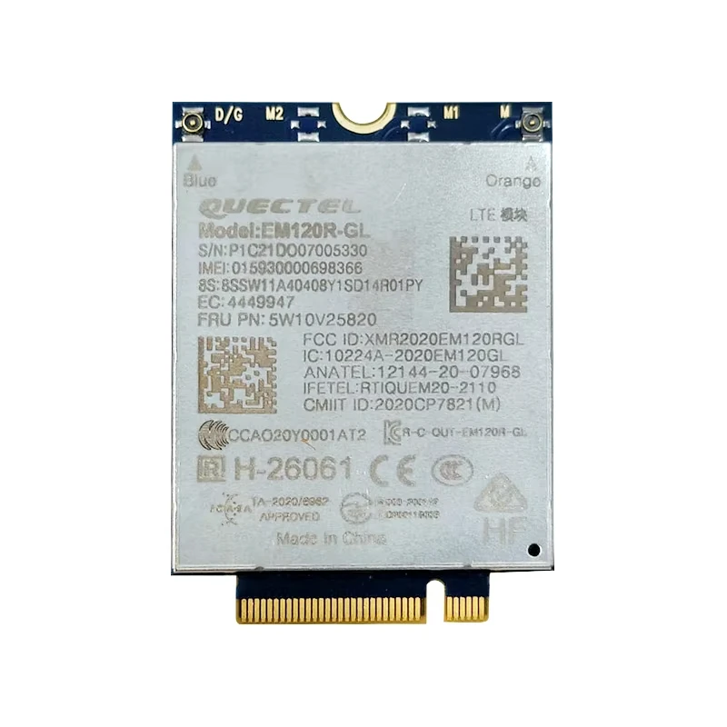 

Quectel SDX24 EM120R-GL LTE-A Cat12 4G M.2 Модуль PCIE WWAN Карта для Thinkpad P14s T14 T15 X13 L15 L14 Gen2 Адаптер для ноутбука WAN
