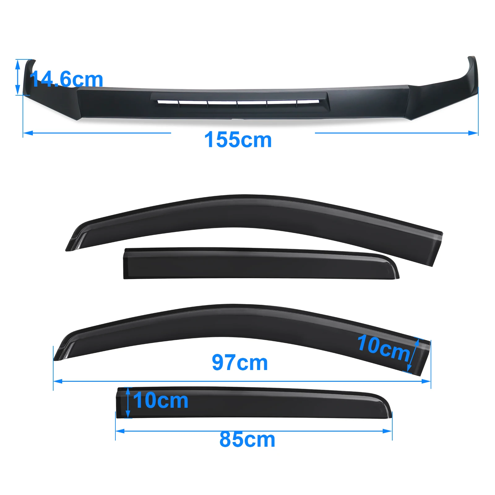 Защита капота + ветрозащитный козырек для Ford Ranger T9 2022 2023 2024 Wildtrak XLT XLS XL Sport Next Gen