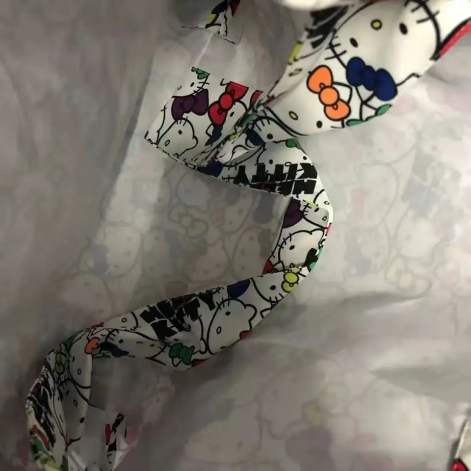 Cute Homemade Childlike Cartoon Hellokitty Girl Large Capacity Crossbody Handbag Graffiti shoulder bag Sanrio cartoon