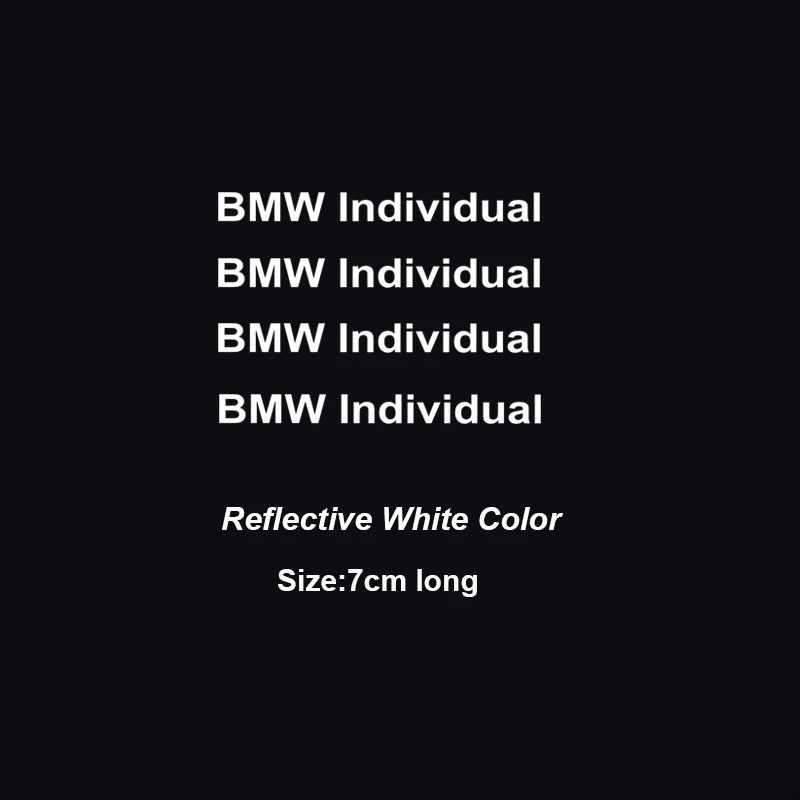 

4 шт. автомобильная наклейка для BMW Individual E46 E60 E39 E70 E83 E85 E87 E90 F10 F20 F30 1 2 3 5 7 X Series
