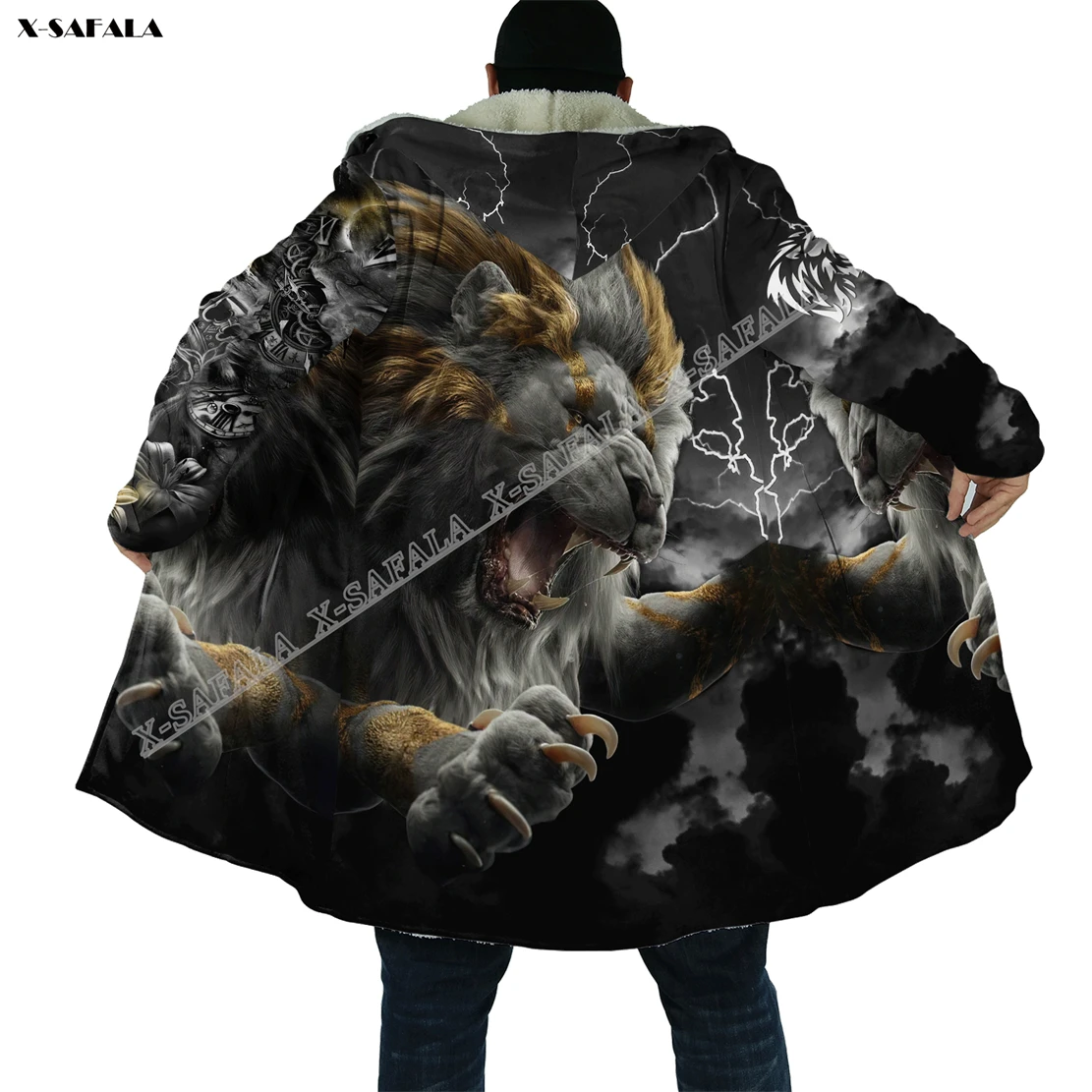 Мужская и Женская флисовая накидка Soilder King свободная ветрозащитная с 3D рисунком
