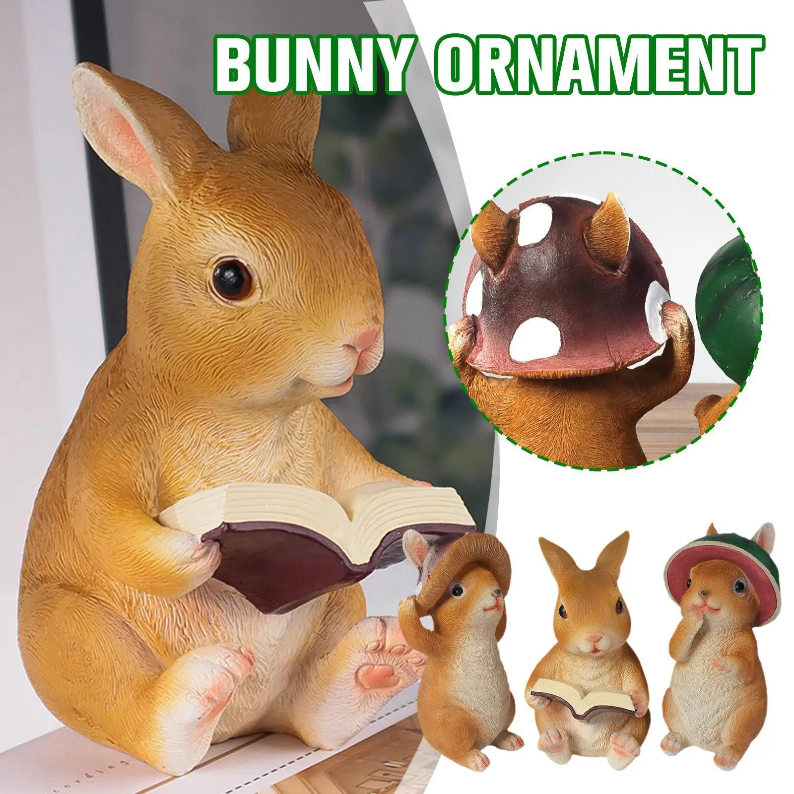 

Rabbit Easter Decoration Miniature Hare Animal Figurine Resin Decoration Garden Easter Desktop Craft Decoration Decoration N4y1