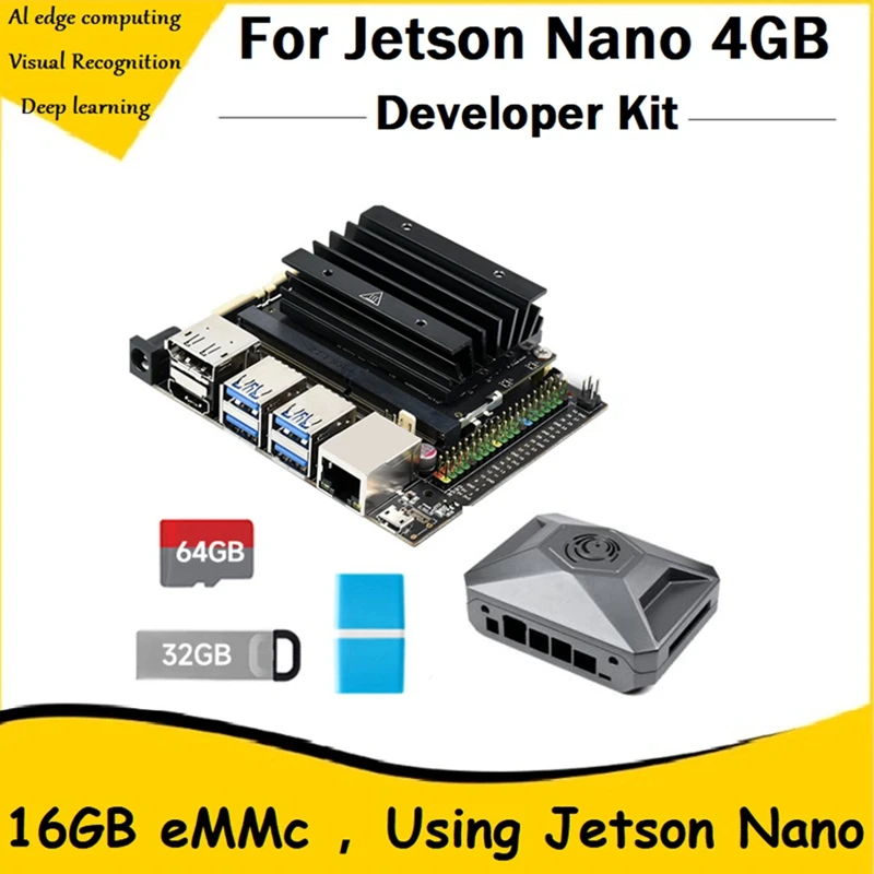 

For Jetson Nano 4GB Developer Kit Intelligence AI Embedded Development Expansion Kit With Aluminum Case