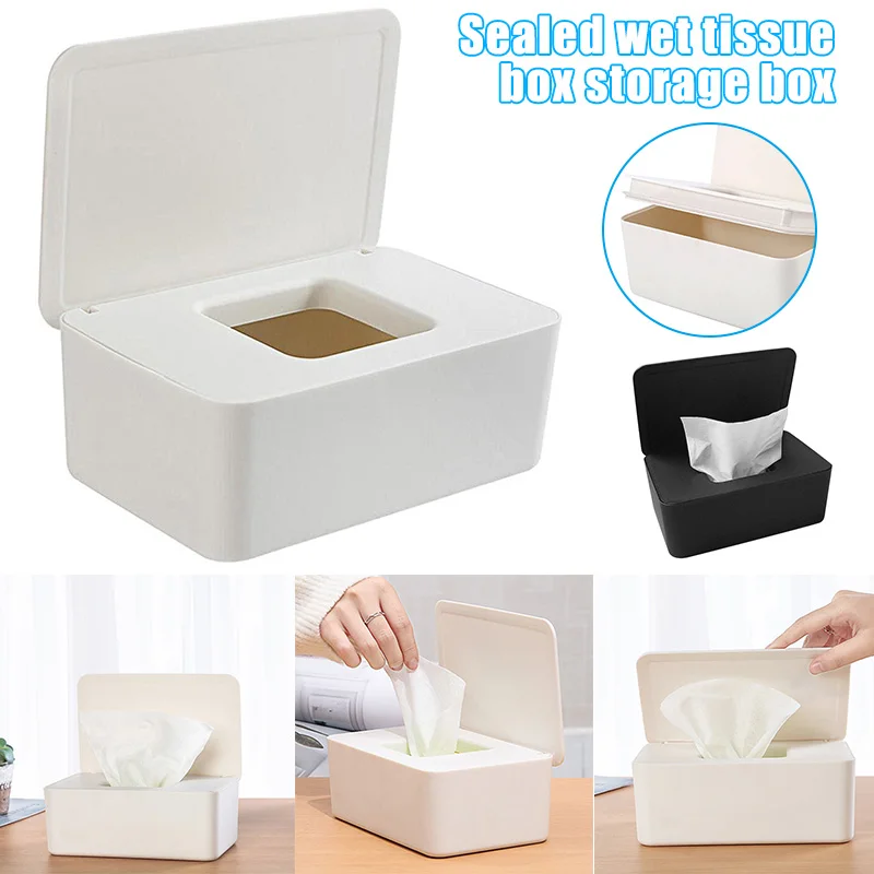 

Dustproof Tissue Storage Box Case Wet Wipes Dispenser Holder With Lid For Home Office Desk Drop Shipping Салфетница Rangement
