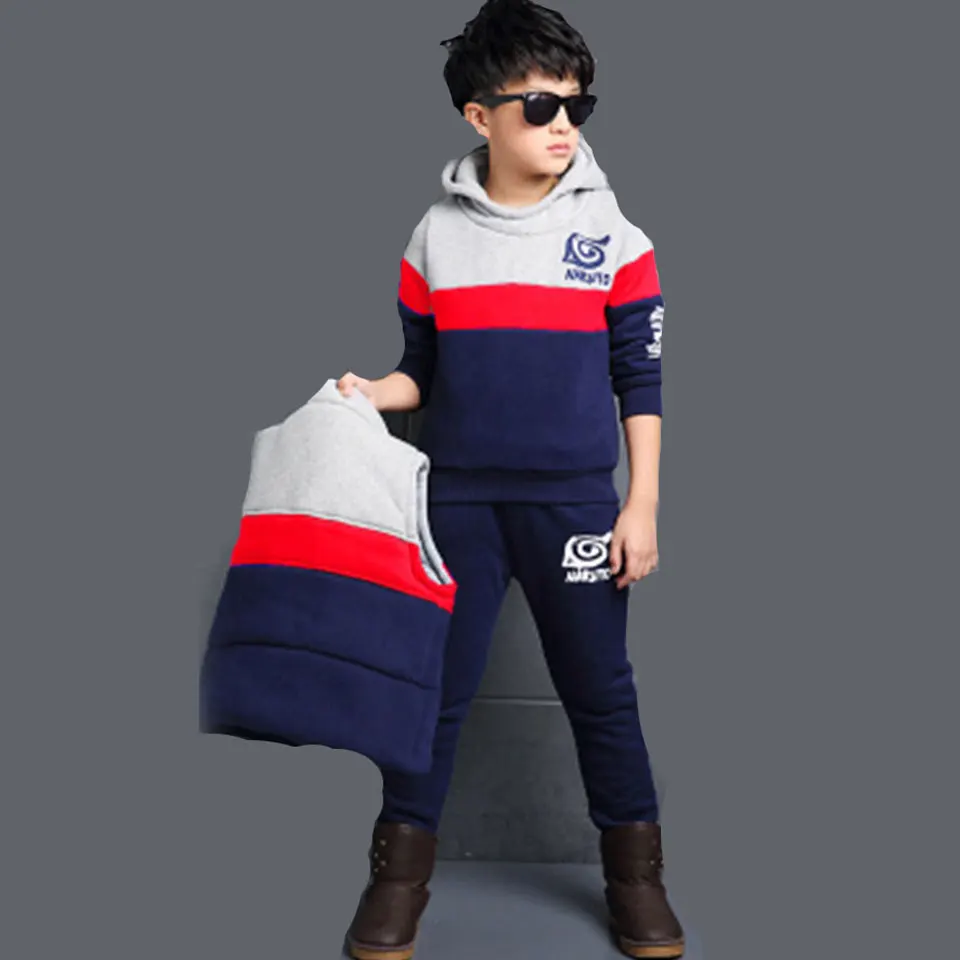 3Pcs/set For Age 4 6 8 10 12 Years Baby Boy Girl Spring Autumn Clothes Set Tops +Vest+Pants Casual Sports Children Boys Outfits