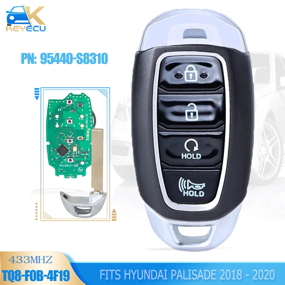 KEYECU 95440-S8310 умный безключевой дистанционный ключ 4B Fob 433 МГц для Hyundai Palisade 2019 2020 FCCID: