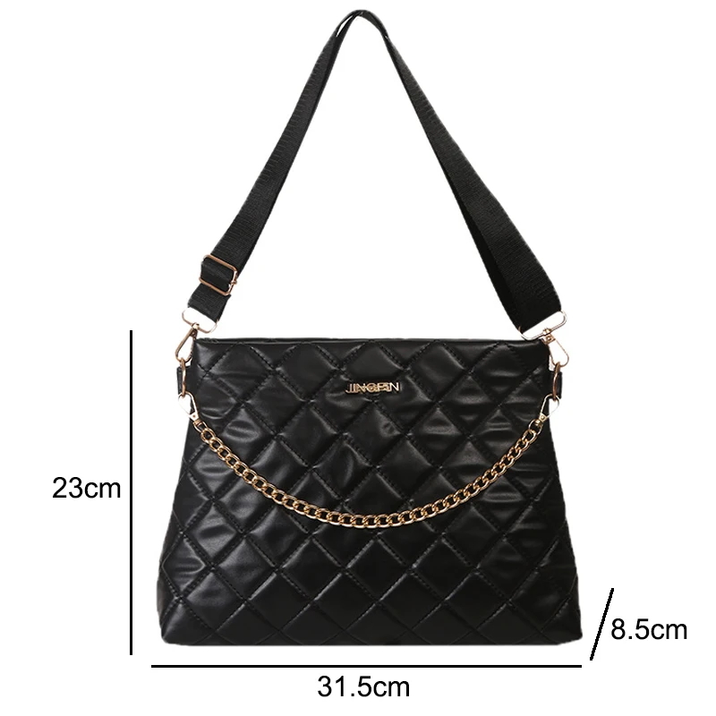 Chain Crossbody Bags for Women Lingge Embroidery Casual Female Purses and Handbags Fashion Ladies Shoulder Bag 2023 New bolsos
