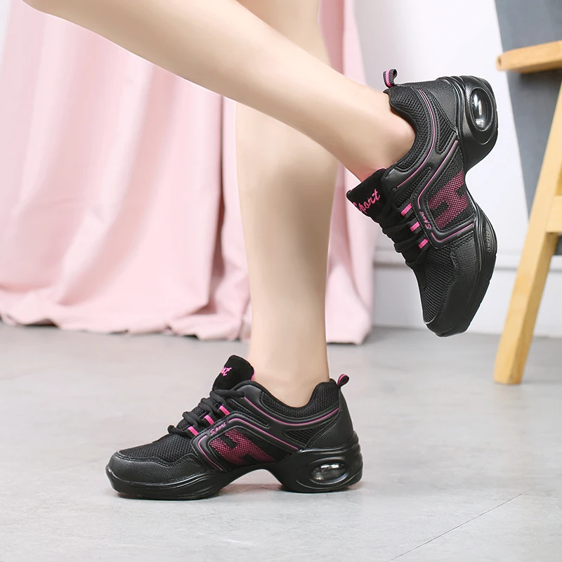 Women Dancing Shoes Air Cushion Lightweight Fitness Sports Shoes Comfortable Breathable Increasing Height Walking Trainers