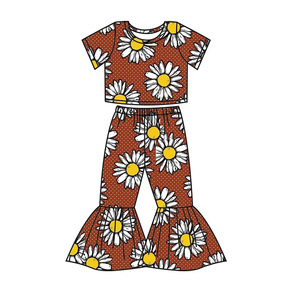 Комплект одежды для маленьких девочек в западном стиле модный бутик из ткани с