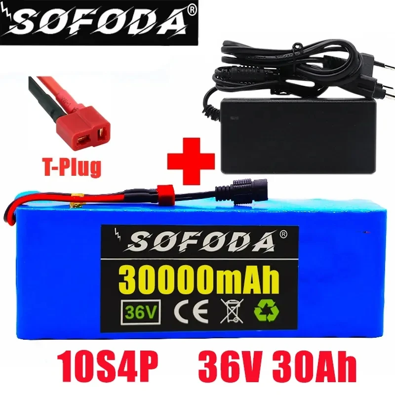 

Genuine 36V 30AH Electric Bicycle Battery Built-in 20A BMS Lithium Battery Pack 36 Volt 2A Charging Ebike Battery + 42v Charger
