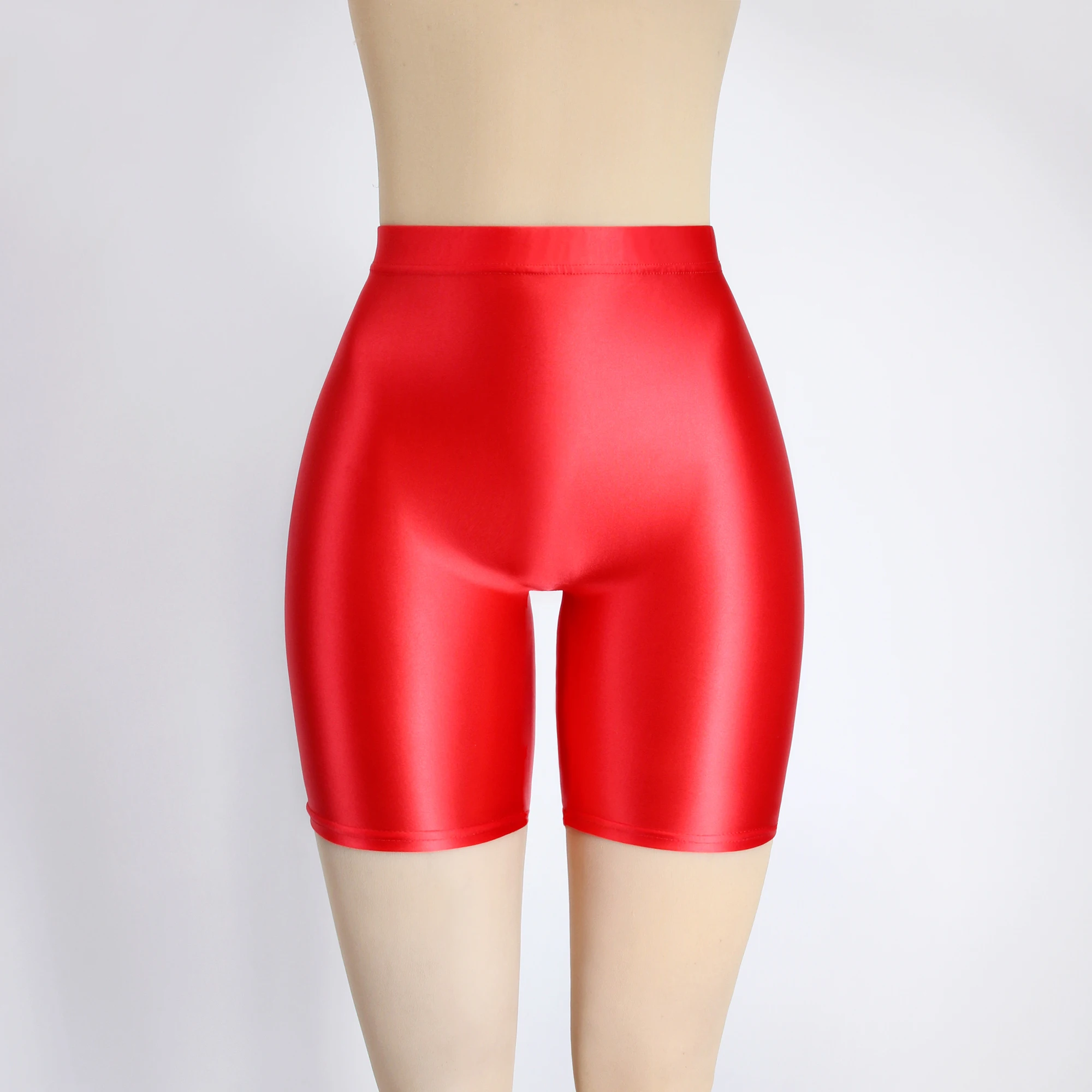 XCKNY satin smooth opaque pantyhose bright wet tights sexy silk oil glossy Seamless front crotch slim high waisted swim shorts