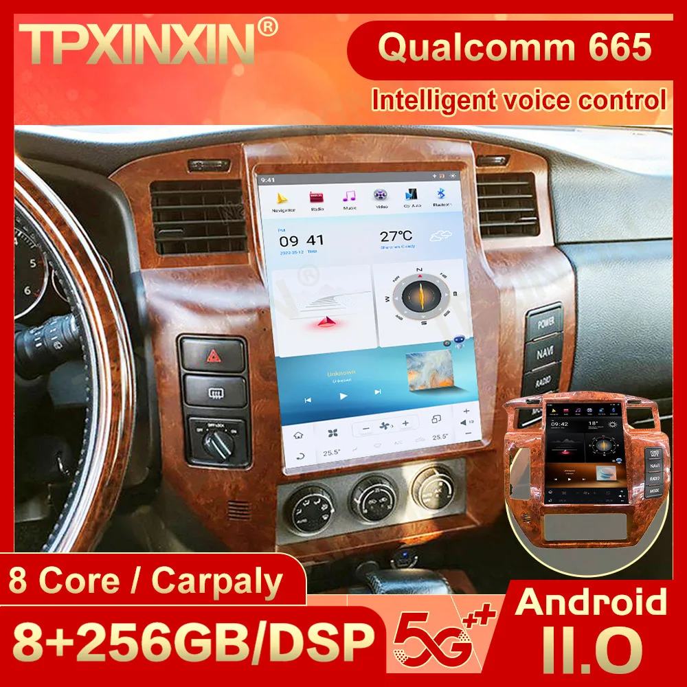 Carplay 2 Din Android 11 экран Тесла Мультимедиа Стерео для Nissan патруль GPS навигация Радио
