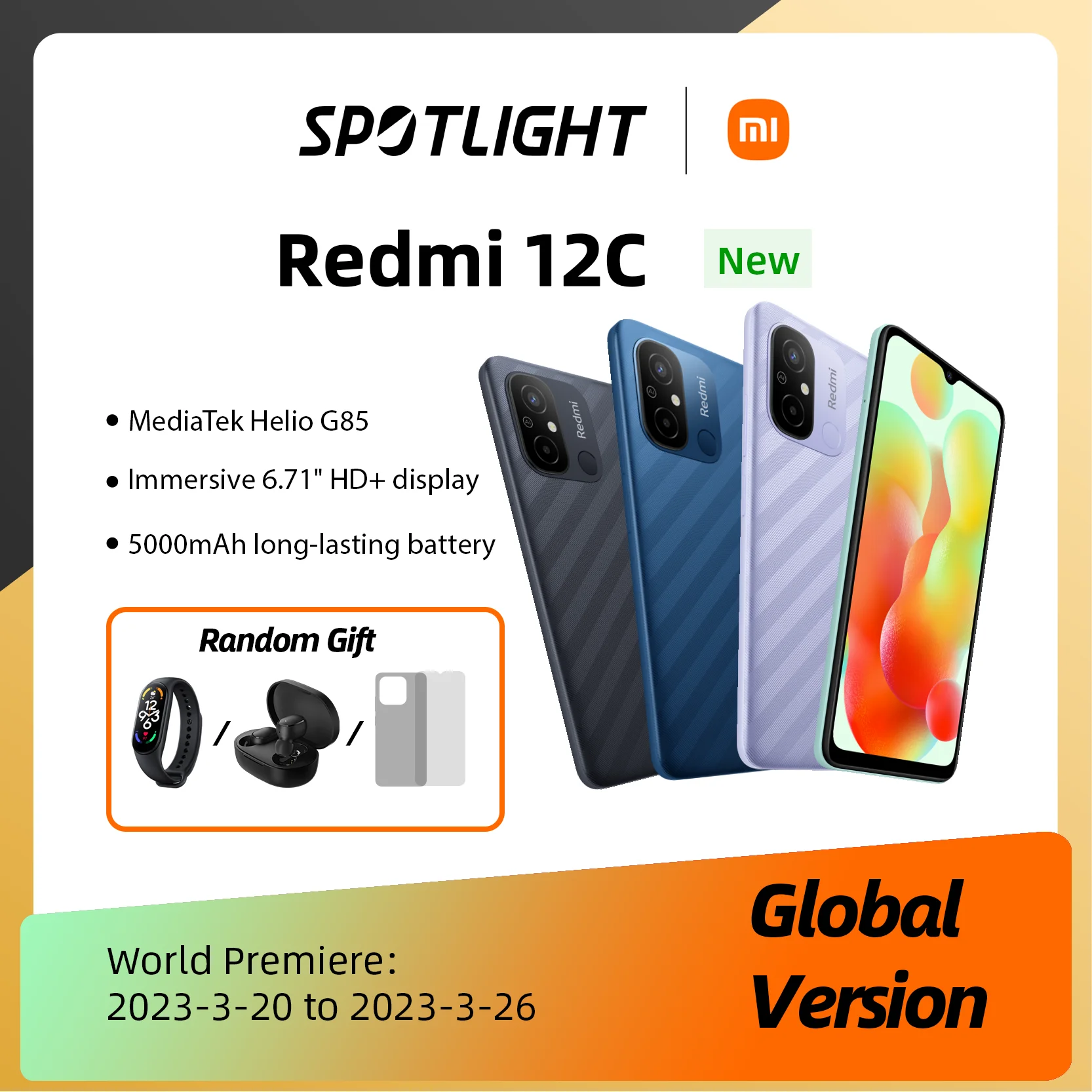Buy World premiere Xiaomi Redmi 12C Global Version 64GB 128GB Smartphone MediaTek Helio G85 6.71" Display 50MP Camera 5000mAh Mobile on AliExpress - 200 лучших товаров с Али