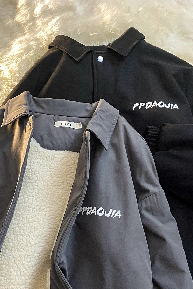 EOENKKY/2022 New Brand Men Parkas Turn Down Collar Fashion Cotton Padded Jackets Casual Male Warm Winter Coats Outerwear