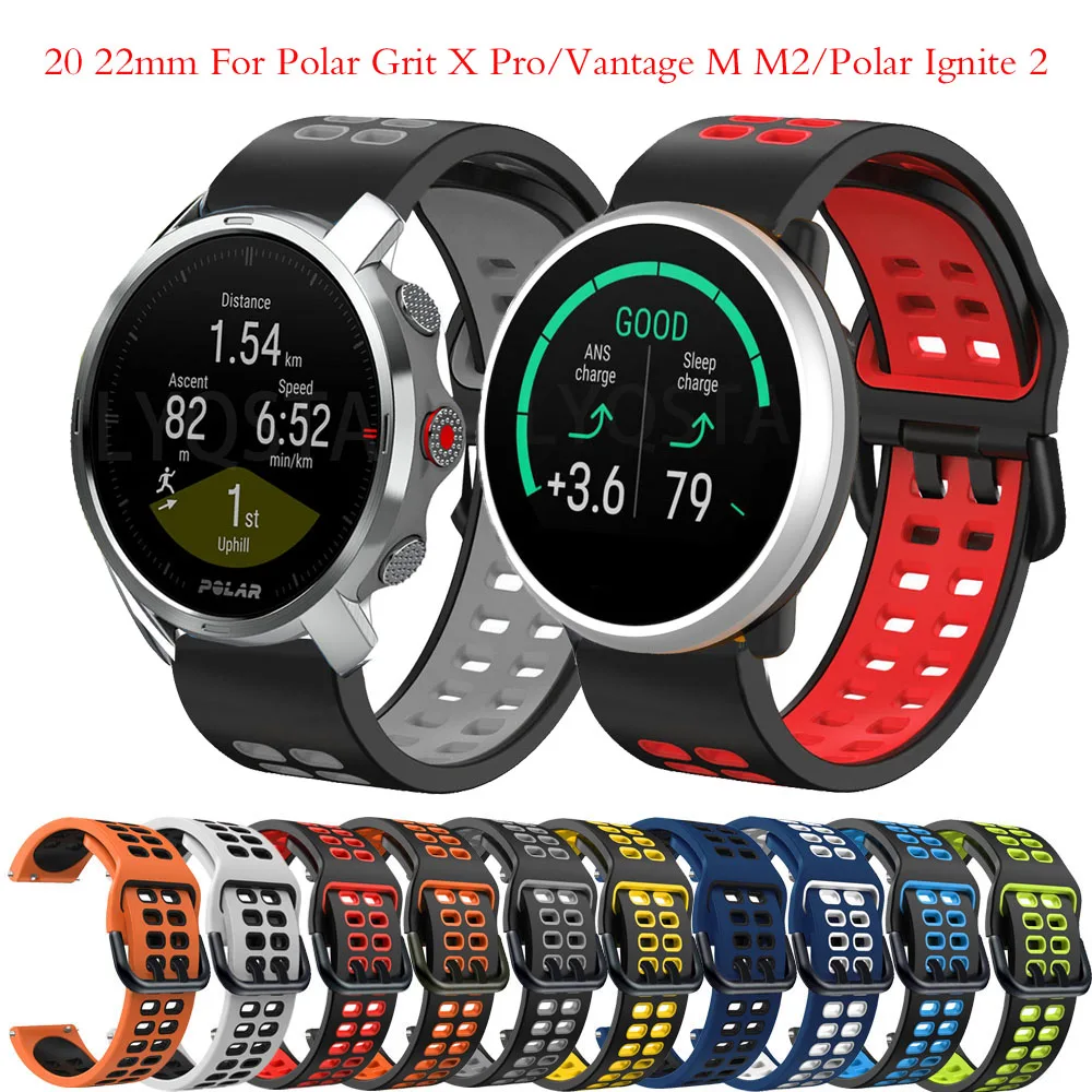 

Ремешок силиконовый Easyfit спортивный для часов POLAR Grit X Pro, сменный Браслет для часов POLAR VANTAGE M2 M/IGNITE 2/UNITE