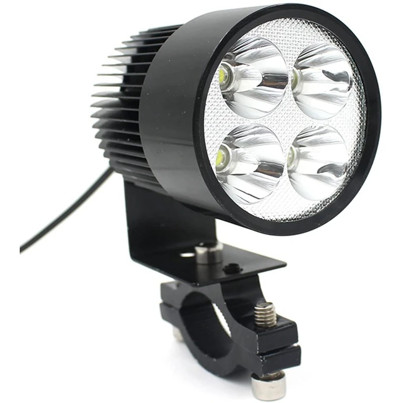 

DC 12V-80V 20W LED Headlight Lamp Universal For Motorcycle E-Bike Light Black Car Accessories