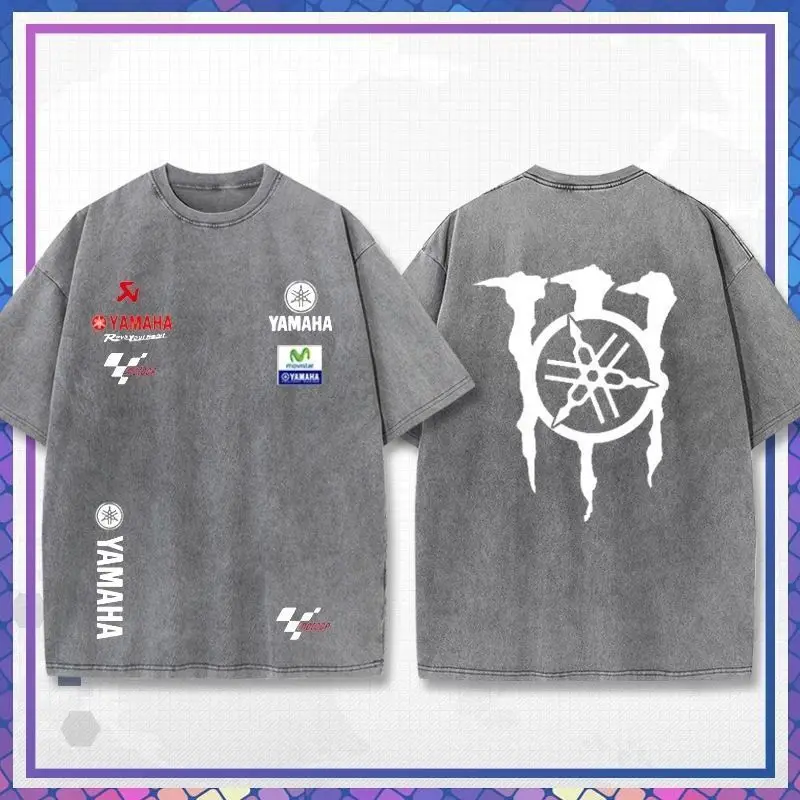

YAMAHA Yamaha мотоциклетная фабричная одежда для гонок, летняя одежда в стиле ретро с короткими рукавами, одежда для велоспорта с короткими рукавами