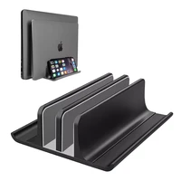 metal adjustable vertical laptop stand 2 slot aluminum desktop dual holder up to 17 3 inches