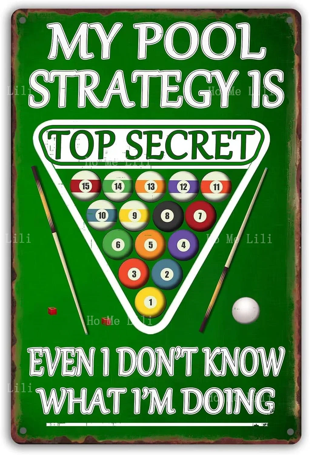 Aim Shoot Swear Повторите бильярдный винтажный вид Железное украшение Плакат Знак для