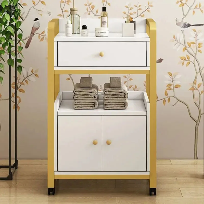 Современная железная тележка для салона красоты вспомогательная с колесами