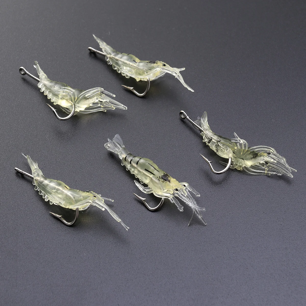 

5 Pcs Fishing Tackle Striped Bass Saltwater Artificial Shrimp Fishing Lure Fishing Bait Salt Water Baits