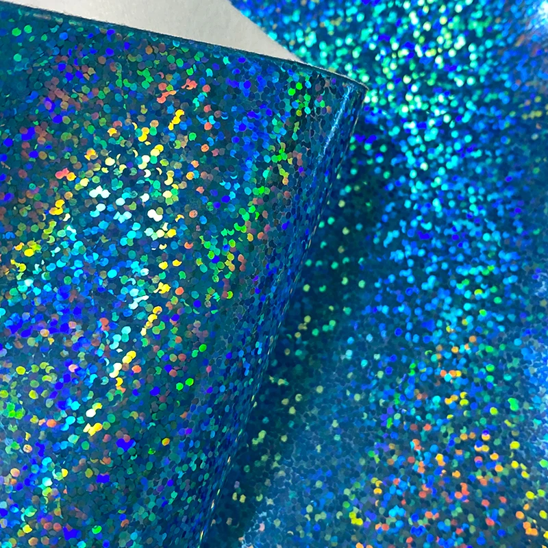 

46x135cm Little Dots Printed with Holographic Metallic Mirror Laser Effect PU Faux Leather Sheet For Shoe/Bag/Purse/Wallet/Belt