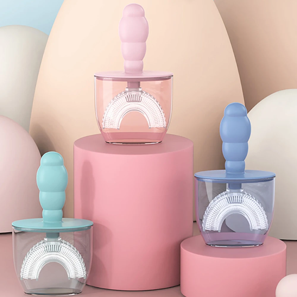 

Детская зубная щетка U-образной формы, детская зубная щетка для чистки, мягкий мех, пищевой материал, прекрасная детская зубная щетка для дет...