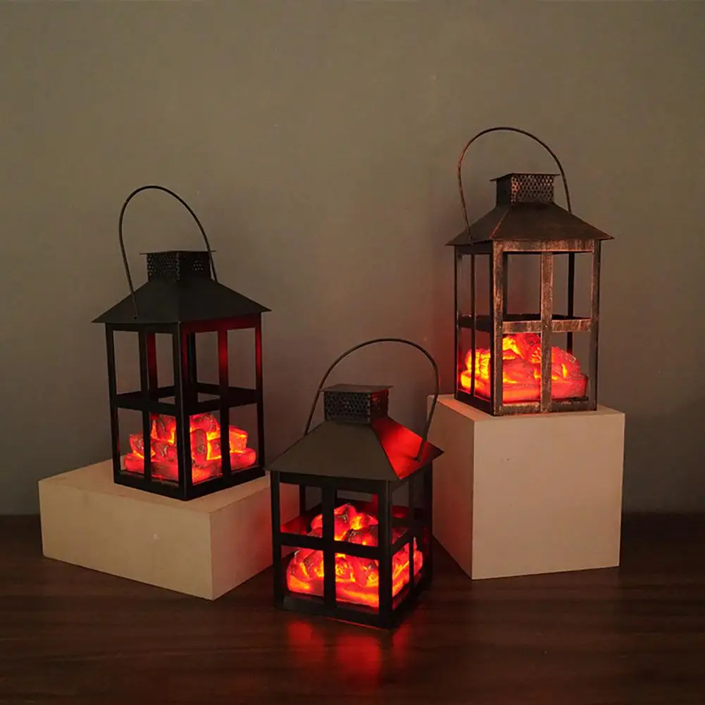 

Charcoal Flame Lantern Lamps Simulated Fireplace LED Flame Lamps Flame Effect Courtyard Living Room Decor Night Light