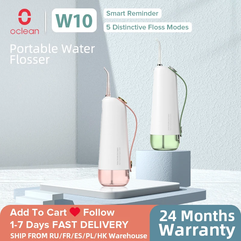 Oclean W10 Portable Oral Irrigator Water Jet Flosser IPX7 Rechargeable Irygator Upgraded From W1 Smart Dental Whitening Irigator enlarge