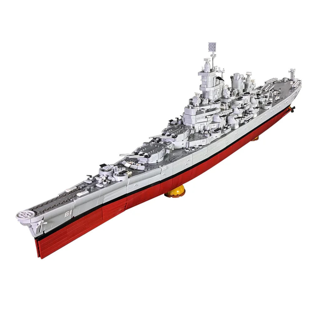 Фото Gobricks MOC USS Iowa BB-61 Модель линкора USS Missouri BB-63 Морские крейсеры класса Lowa Строительные блоки Игрушка в подарок №1