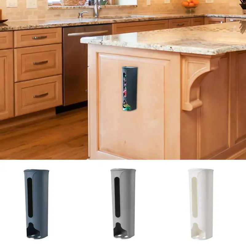 

Grocery Bag Dispenser Dustproof Household Plastic Bag Organizer Case Wall Mounted Trash Storage Container For Kitchen Bathrooms