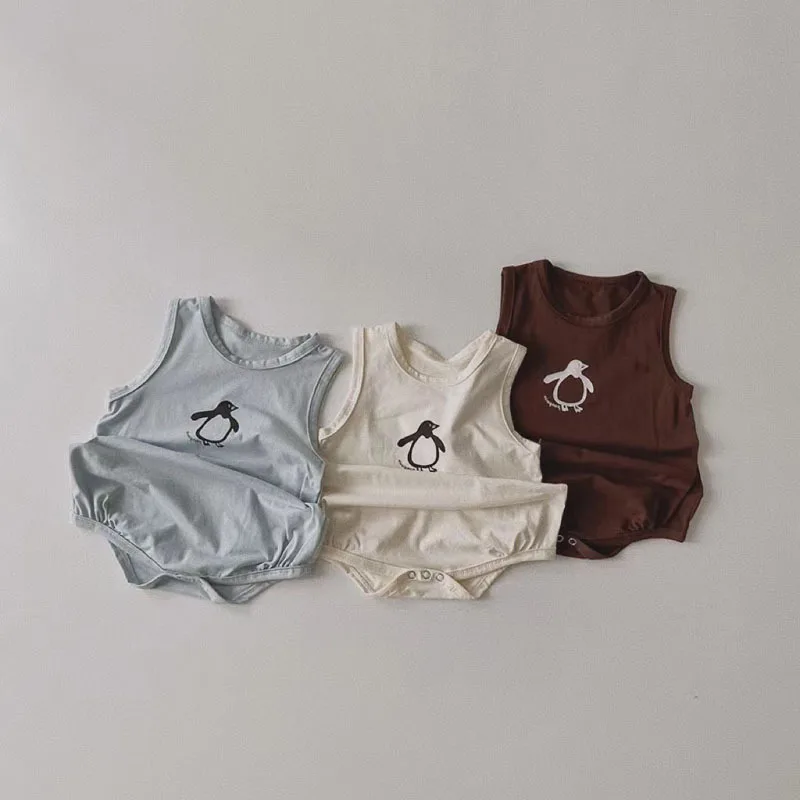 

2022 Summer New Baby Sleeveless Bodysuit Cute Cartoon Print Baby Clothes Infant Boy Cotton Jumpsuit Toddler Girl Vest Onesie