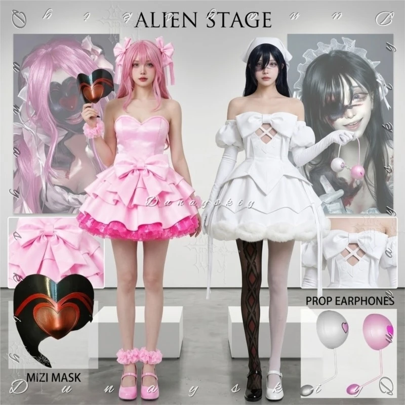 Фото Костюм для косплея Alien Stage Sua Mizi: Темно-красное бархатное готическое сценическое платье с серебряными цепочками, высоким разрезом и струящимся подолом №1