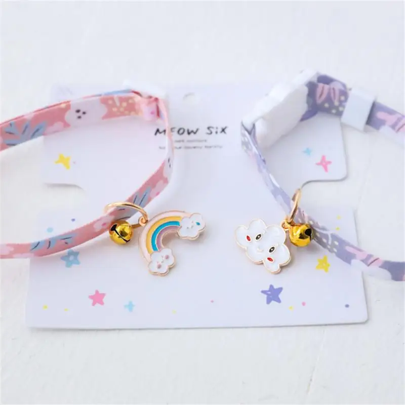 

1PCS for newborn Cat Collar Safety Breakaway Small Dog Tie Adjustable Neck Strap for Puppy Kittens Necklace star cats with bell