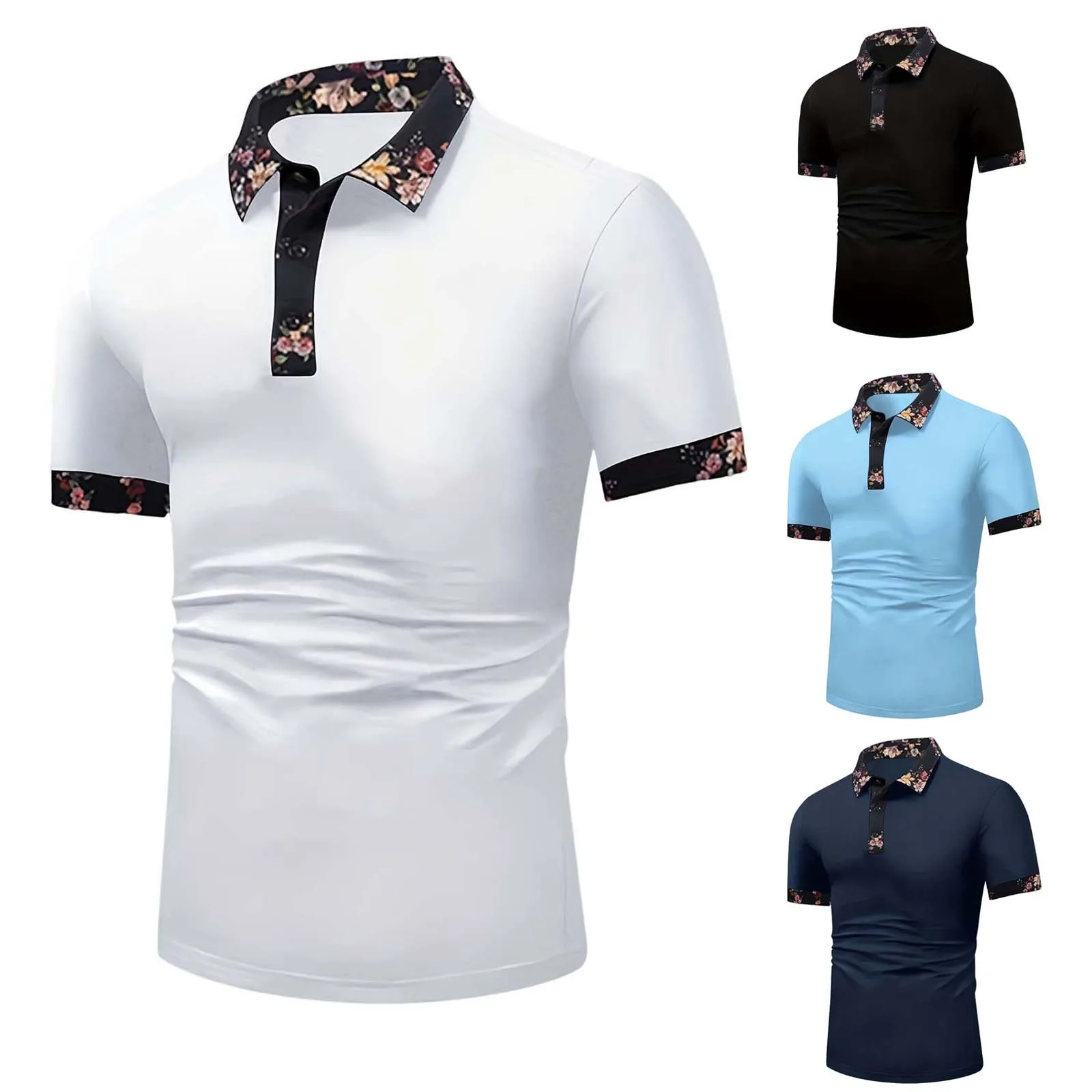 

Men's Casual Short Sleeved Fashion Trend Men's Lapel Custom T Shirts Plain Cotton T Shirts for Men Long Sleeve Cheer Shirt