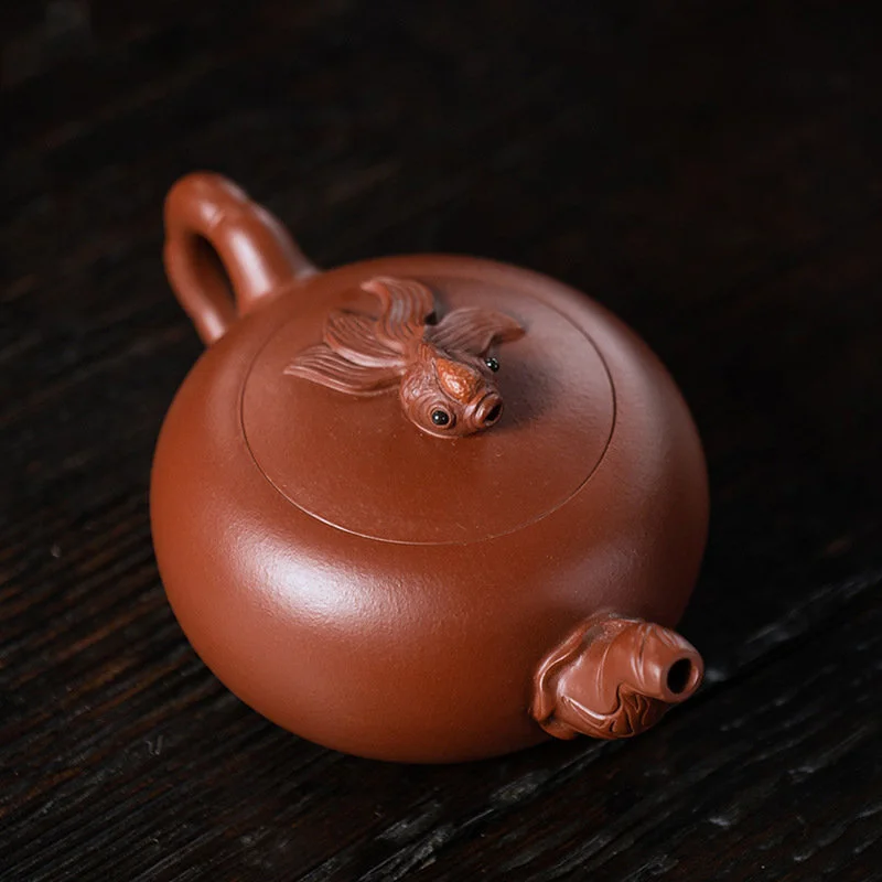 

High Quality Yixing Purple Clay Tea Pot Mesh Hole Filter Beauty Teapot Raw Ore Dahongpao Tea Kettle Chinese Zisha Tea Set 250ml