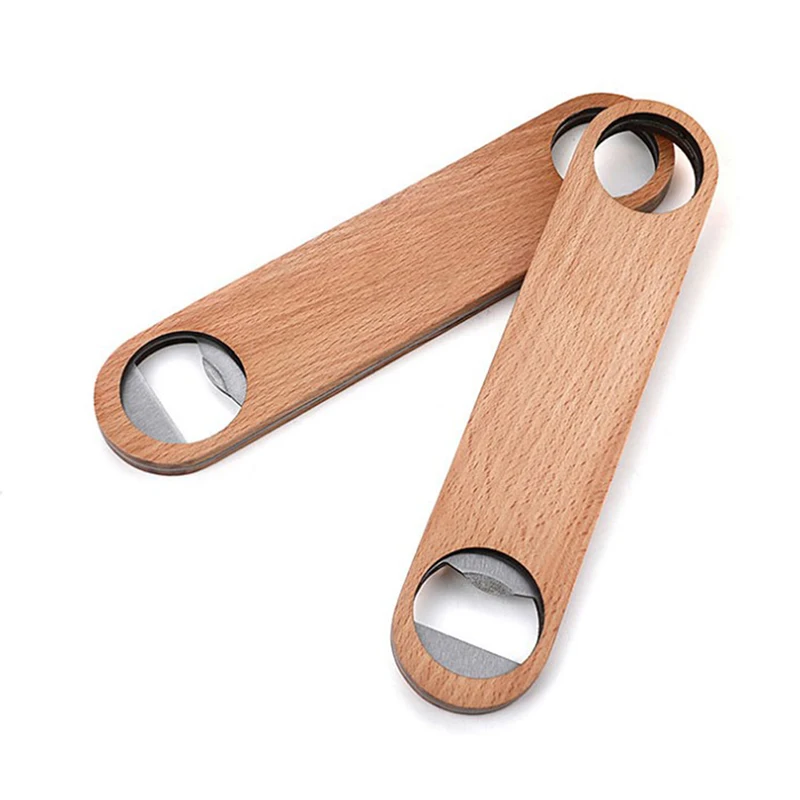 

1pc Durable Beer Bottle Opener Wooden Flat Board Speed Bottle Opener Home Beer Cap Wooden Cover Bottle Opener Party Accessories