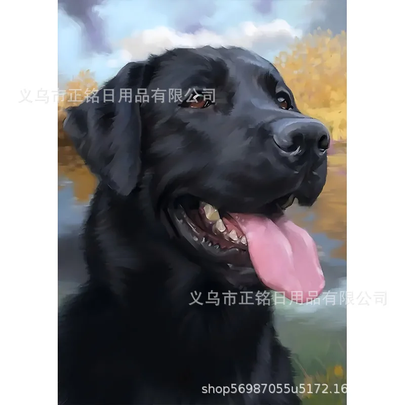 Алмазная мозаика 5D с полной выкладкой, 30x40 см, с белой рамкой, Золотистый ретривер, граффити, уличное искусство, красочный городской пейзаж (art.: 3920dc7fd2a3e) - 3920dc7fd2a3e