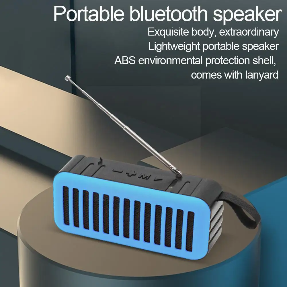 

Bluetooth-колонка с питанием от солнечной батареи, радио, светодиодный портативный громкий динамик, Беспроводная зарядка, Usb, Racdio, фонарик, наруж...