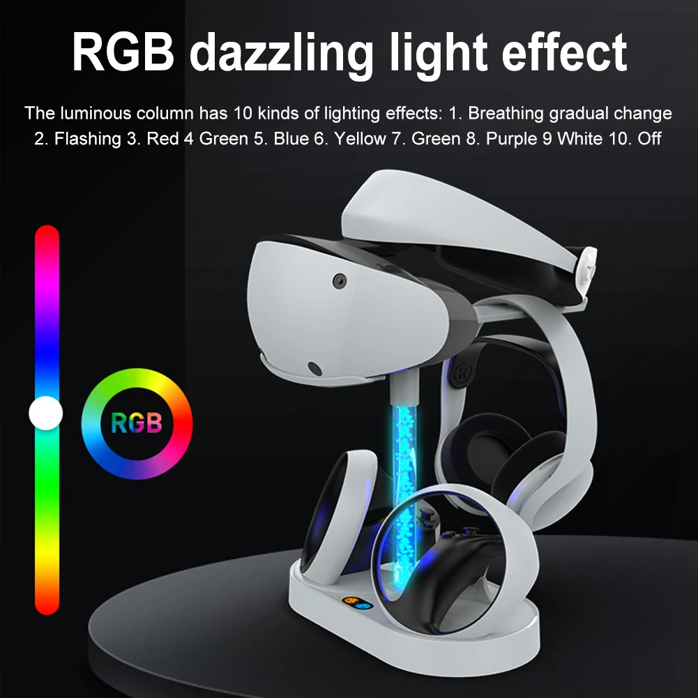 

Зарядное устройство для контроллера, профессиональная Подставка для зарядки геймпада с дисплеем, док-станция для зарядки, подставка для хранения очков для PS VR2