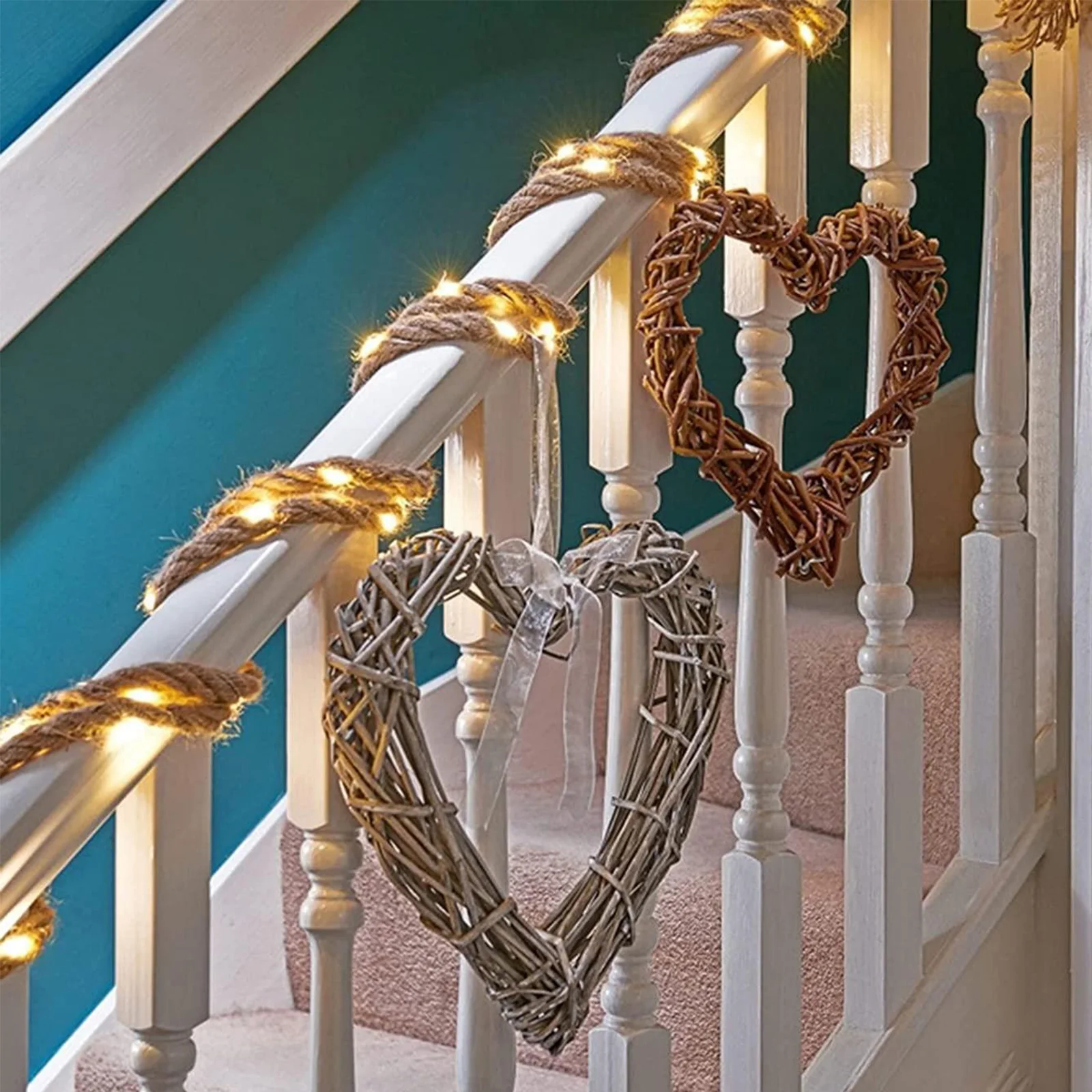 

Водонепроницаемые огни из пеньковой веревки, «сделай сам», реквизит, гирлянда на солнечных батареях, гирлянда, освещение для заднего двора, ...