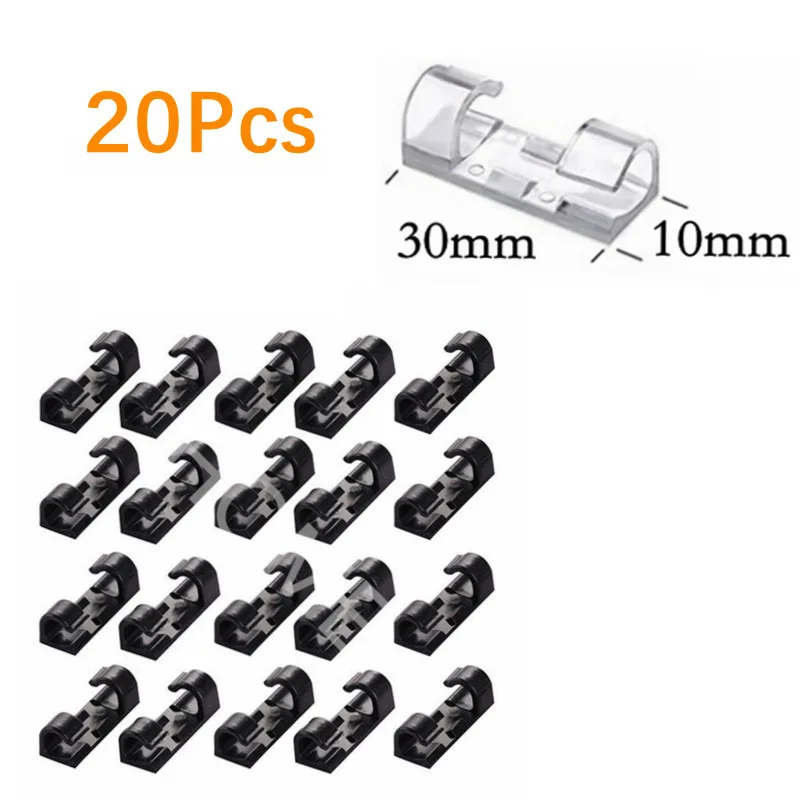 

20 шт. автомобильные зажимы для кабеля, органайзер, держатель для проводов, самоклеящийся кабельный менеджер, фиксированный зажим, GPS-держатель для намотки проводов