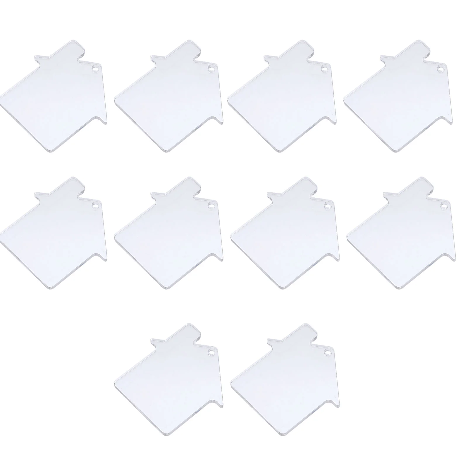 

10 Pcs Photo Key Chain Ornament Blank Keychains Acrylic Ornaments Accessories House Blanks Wafer Pendant