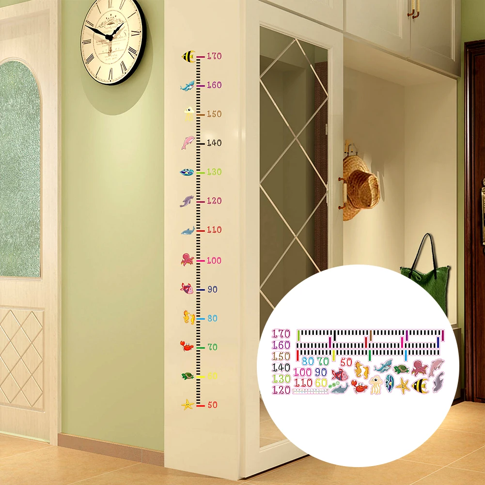

Cartoon Animals Height Measure Wall PVC Sticker Wallpaper For Kids Room Nursery Child Growth Ruler Growth Chart Home Decor