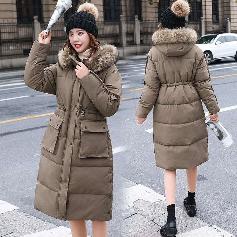 

2022 New Mid-length Over-the-knee Thick Coat Women's Clothing Coat Women Down Cotton Jacket Women Casual Self-cultivation