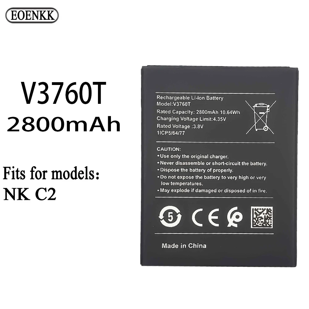 Enlarge V3760T Battery For Nokia C2 NK C2 V3760 Original Capacity Mobile Phone Batteries Bateria