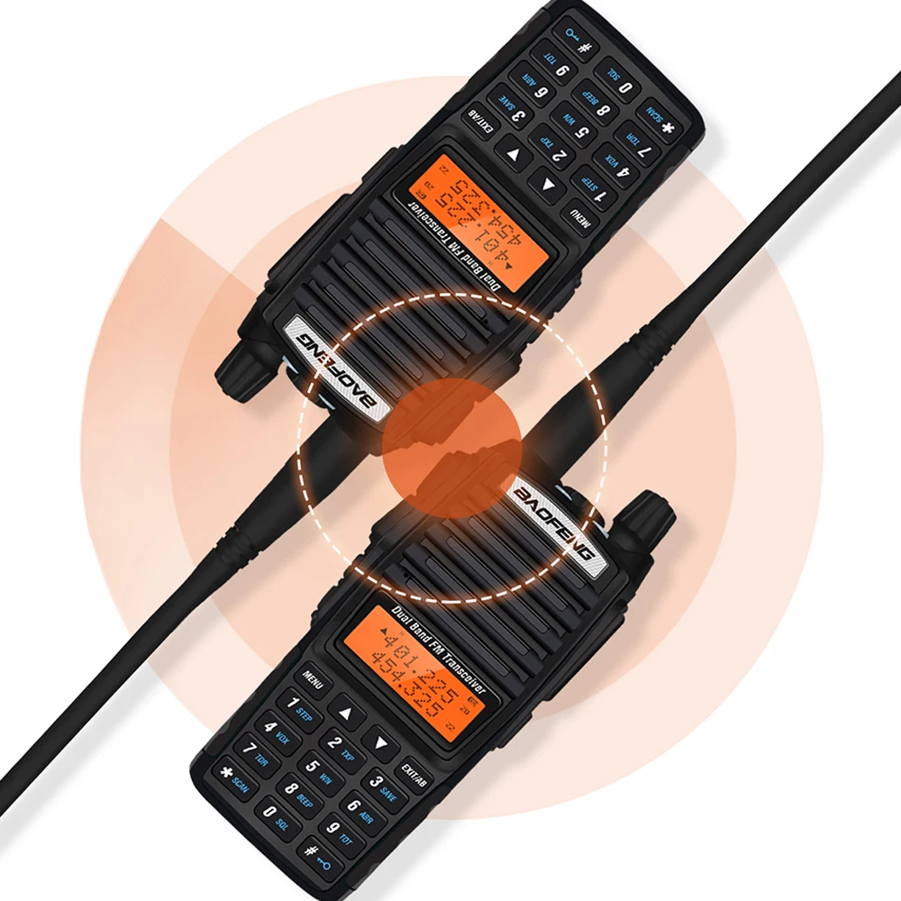 2pcslot baofeng original walkie talkie uv 82 dual ptt radios handheld two way ham cb radio uv 82 and free gift na 771 antenna free global shipping