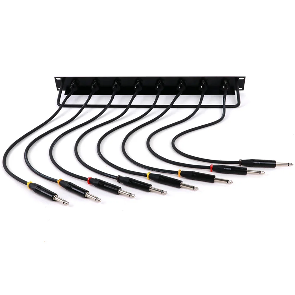 8-полосный 1U шкаф XLR аудио Джампер стойка 8 отверстий 1/4 дюйма 6 35 мм фоторазъем до