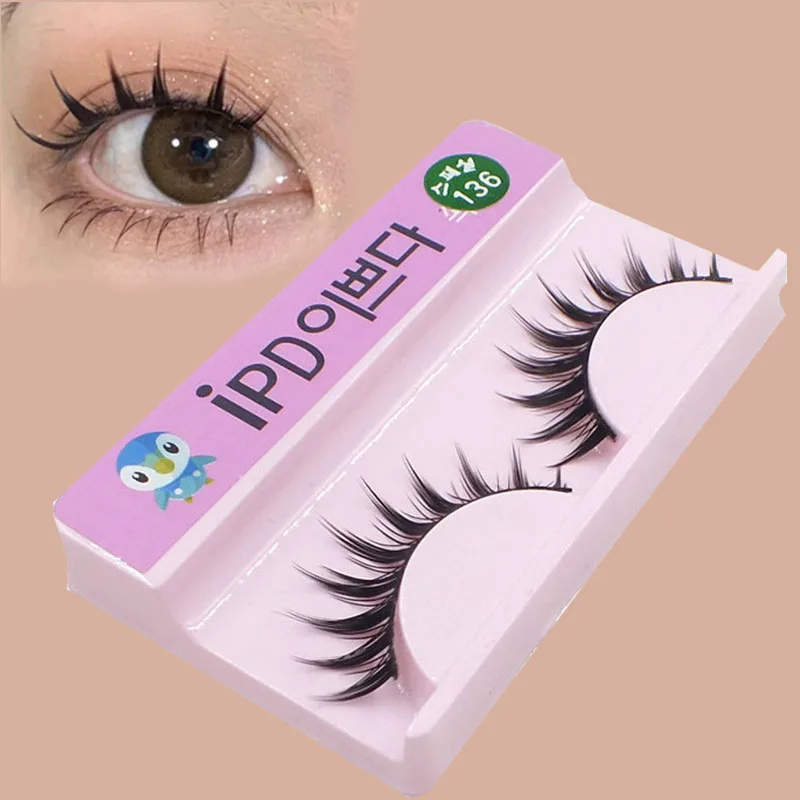 

New 1 Pairs Eyelashes Cos Stage Performance Eyelash Handmade Acrylic Cross Eyelash Female Japanese 3D Natural Lashes Extend