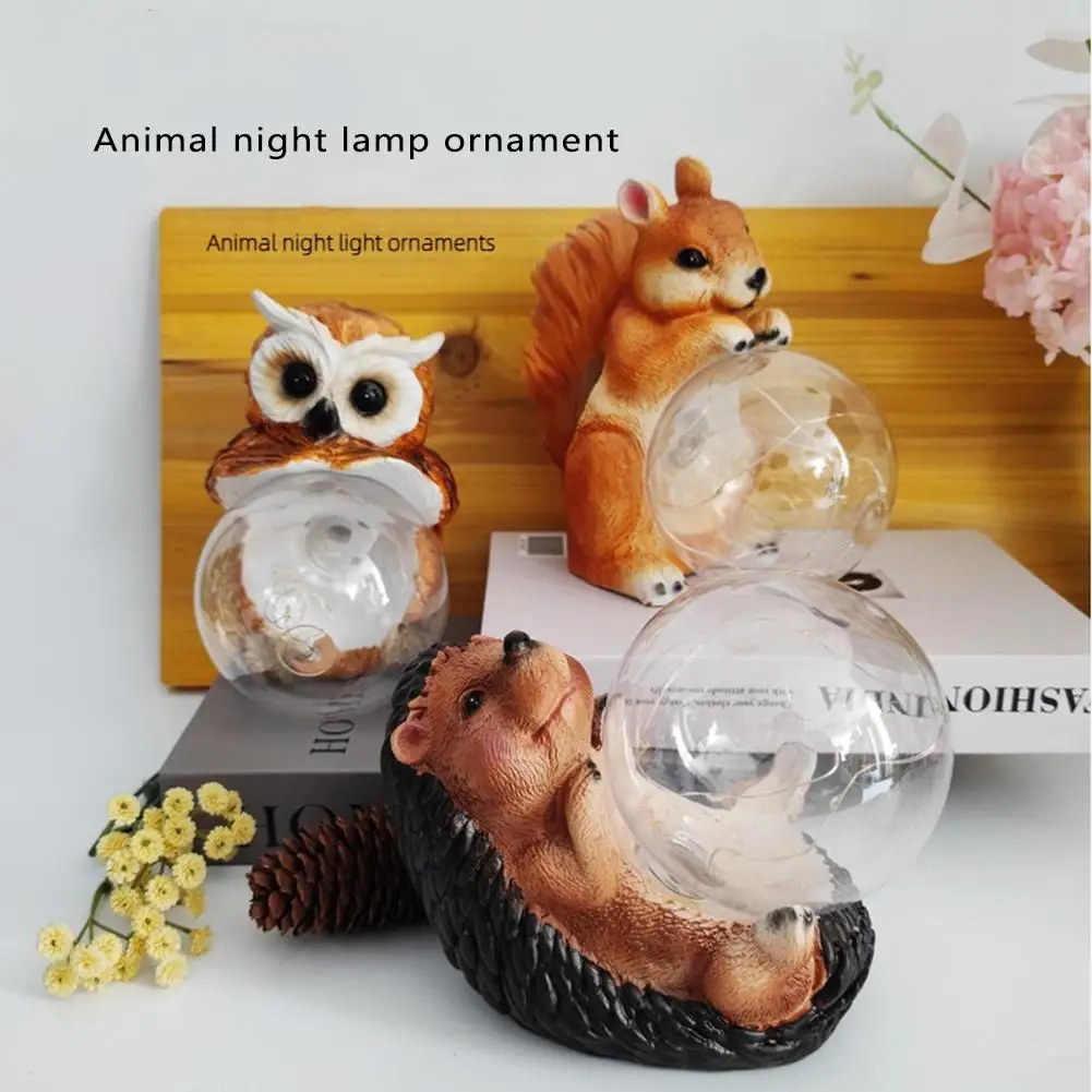 

Exquisite Colored Resin Simulation Animal Ornaments Windproof Rainproof Outdoor Solar Light Garden Lawn Landscape Decoration